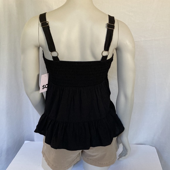 SO Junior’s Multicolor Crochet Baby Doll Size Medium Black Color Ruffle NWT - Picture 5 of 6